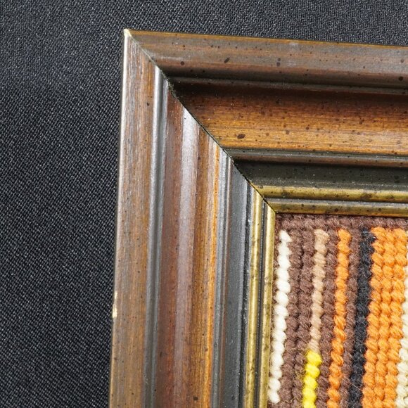 Vintage Needle Point of Johannes Vermeer "Milkmaid" Painting Framed Textile Art - Picture 6 of 15